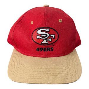 Vintage San Francisco 49ers Snapback Hat Adjustable Red Brown 90s Yougan NFL